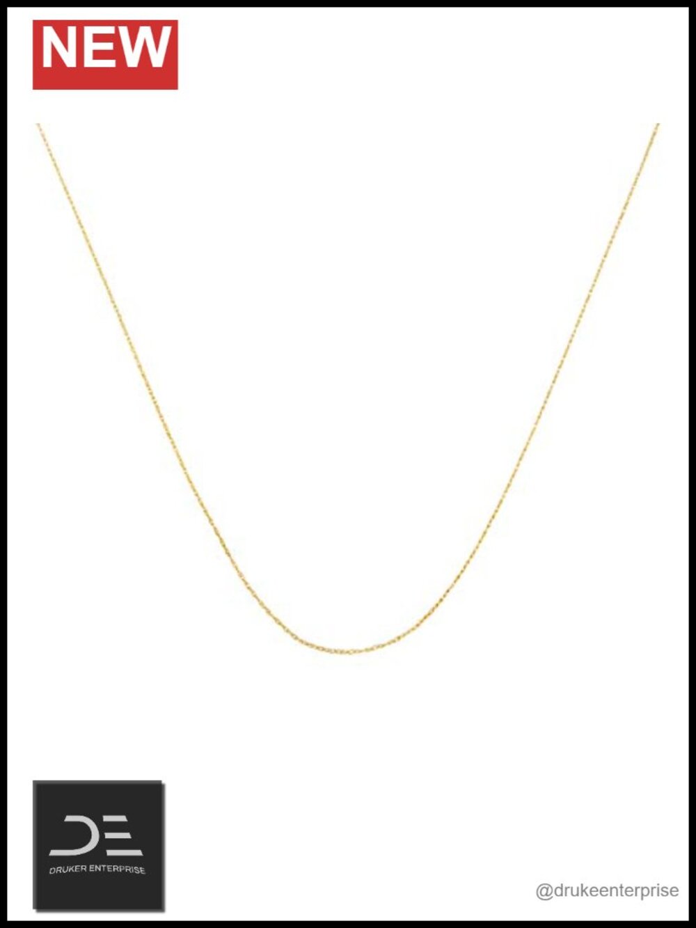 Solid 10K Gold Rope Chain Necklace - Slim .5mm Delicate Layering